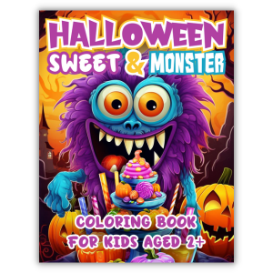 Halloween Sweet & Monster Coloring Book for Kids 2+: Preschoolers, Boys & Girls, with Various Difficulty Levels, and Fun for the Whole Family
